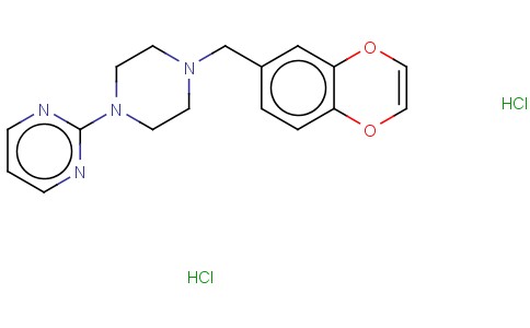 PIPERAZINE, 1-(1,4-BENZODIOXIN-6-YLMETHYL)-4-(2-PYRIMIDINYL)-, DIHYDRO CHLORIDE
